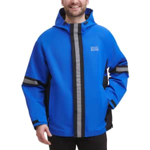 DKNY Men's Tech Regular-Fit Colorblocked Hooded Rain Jacket for $50 DKNY Men's Tech Regular-Fit Colorblocked Hooded Rain Jacket for $50