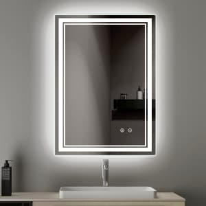 SSWW 20" x 28" LED Wall-Mounted Vanity Mirror for $90