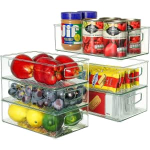 Heyuzb 6-Piece Refrigerator Organizer Bins Set for $47