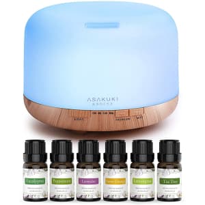 Asakuki 500ml Essential Oil Diffuser Set for $26 Asakuki 500ml Essential Oil Diffuser Set for $26