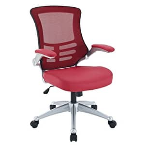 Modway Attainment Mesh Vinyl Modern Office Chair in Red for $231