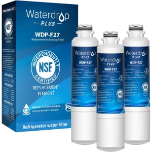 Waterdrop Plus Certified Refrigerator Water Filter Replacement for Samsung 3-Pack for $26