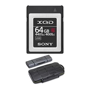 Sony Professional XQD G Series 64GB Memory Card (QD-G64F/J) with Koah PRO Rugged Memory Storage for $108