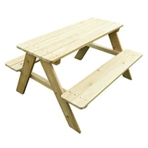 Merry Garden Kids Wooden Picnic Bench Outdoor Patio Dining Table, Natural for $59 Merry Garden Kids Wooden Picnic Bench Outdoor Patio Dining Table, Natural for $59