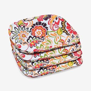 BrylaneHome Set of 4 Stacking Chair Pads Patio Cushion, Floral Sunshine for $62 BrylaneHome Set of 4 Stacking Chair Pads Patio Cushion, Floral Sunshine for $62