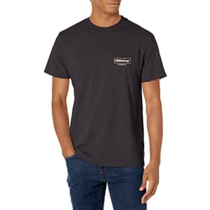 Billabong Men's Classic Short Sleeve Premium Logo Graphic Tee T-Shirt, Washed Black Walled, X-Large for $17