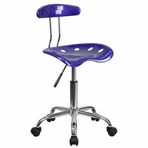 Flash Furniture Vibrant Deep Blue and Chrome Swivel Task Office Chair with Tractor Seat for $60