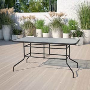 Flash Furniture 55x31.5 Glass Patio Table, 31.5 in x 55 in Rectangular, Clear for $134