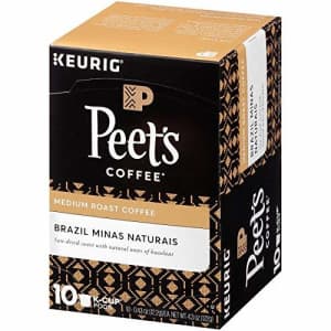 Peet's Coffee Brazil Minas Naturais Medium Roast Coffee K-Cup Coffee Pods, 0.43oz (10 Count) for $90