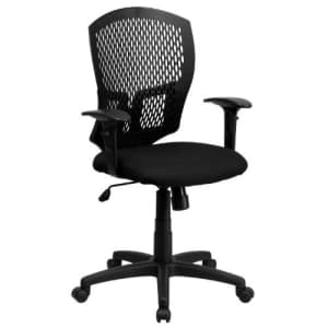 Flash Furniture Mid-Back Designer Back Swivel Task Office Chair with Fabric Seat and Adjustable Arms for $123