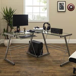 Walker Edison Ellis Soreno Glass Top Gaming Desk for $81 Walker Edison Ellis Soreno Glass Top Gaming Desk for $81