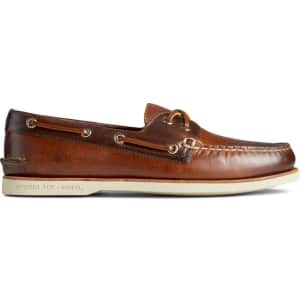 Sperry Men's Gold Cup Authentic Original 2-Eye Burnished Leather Boat Shoes for $64 Sperry Men's Gold Cup Authentic Original 2-Eye Burnished Leather Boat Shoes for $64
