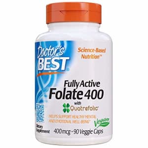 Doctor's Best Fully Active Folate with Quatrefolic NonGMO Vegan Gluten Free 400 mcg Veggie Caps, 90 for $7