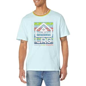 LRG Men's Block Party Collection Short Sleeve Knit Shirt, Light Blue, 2XL for $14