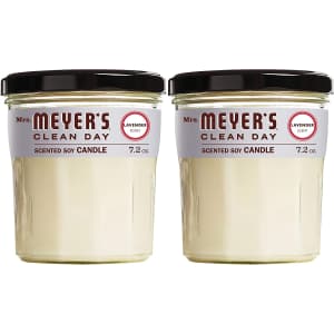 Mrs. Meyer's Soy Aromatherapy 7.2-oz. Jar Candle 2-Pk. for $18 Mrs. Meyer's Soy Aromatherapy 7.2-oz. Jar Candle 2-Pk. for $18