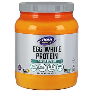 Now Foods NOW Sports Nutrition, Egg White Protein, 16 G With BCAAs, Unflavored Powder, 1.2-Pound for $32