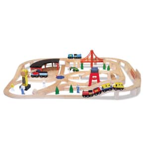 Melissa & Doug 130-Piece Wooden Railway Set for $98 Melissa & Doug 130-Piece Wooden Railway Set for $98