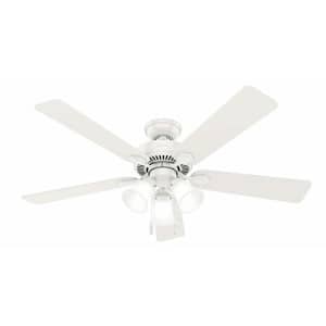 Hunter Fan Hunter Swanson Indoor Ceiling Fan with LED Lights and Pull Chain Control, 52", Fresh White for $80