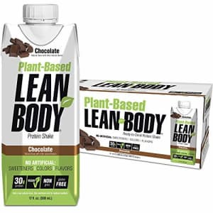 Labrada Nutrition Lean Body Ready-to-Drink, Plant-Based Vegan Chocolate Protein Shake, 30g Protein, No Artificial for $46