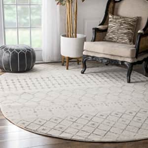 nuLOOM Moroccan Blythe Area Rug, 6' 7" x 9' Oval, Grey/Off-white for $247