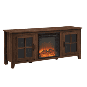 Saracina Home Transitional Farmhouse Window Pane Fireplace TV Stand for $201