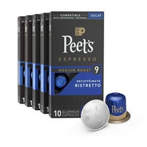 Peet's Coffee Espresso Capsules Decaffeinato Ristretto Intensity 9, 50 Count Single Cup Coffee Pods for $40