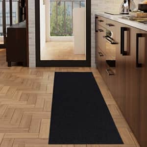 Ottomanson Ottohome Collection Solid Design Runner Rug, 2'3" X 6', Black Solid (OTH8403-2X6) for $25