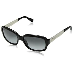 Cole Haan Women's Ch7004 Plastic Rectangular Sunglasses, Black, 57 mm for $40