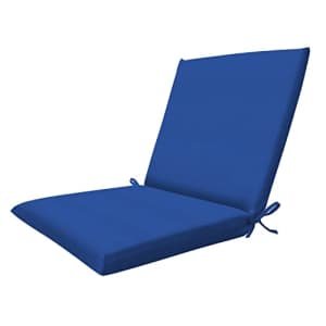 Honey-Comb Honeycomb Indoor/Outdoor Textured Solid Sapphire Blue Midback Dining Chair Cushion: Recycled for $42