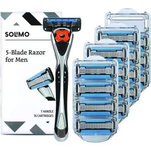 Solimo Men's MotionSphere 5-Blade Razor with 16 Cartridges for $14 via Sub & Save Solimo Men's MotionSphere 5-Blade Razor with 16 Cartridges for $14 via Sub & Save