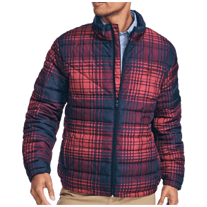 Nautica Men's Thermasphere Printed Plaid Bomber Jacket for $31
