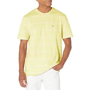 Tommy Hilfiger Men's Short Sleeve Graphic T Shirt, Yellow IRIS, Medium for $18