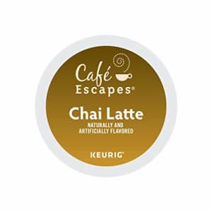 Cafe Escapes, Chai Latte Tea Beverage, Single-Serve Keurig K-Cup Pods, 48 Count (2 Boxes of 24 Pods) for $30