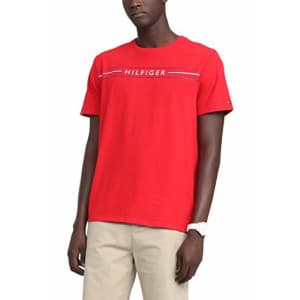 Tommy Hilfiger Men's Short Sleeve-Graphic T-Shirt, Apple Red Plus pt, XX-Large for $16