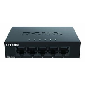 D-Link DGS-105GL 5-Port Gigabit Unmanaged Desktop Switch, Fanless, Low Profile, Metal Housing, for $20