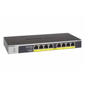 NETGEAR 8-Port Gigabit Ethernet Unmanaged PoE Switch (GS108LP) - with 8 x PoE+ @ 60W Upgradeable, for $90