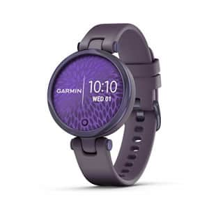 Garmin Lily, Small GPS Smartwatch with Touchscreen and Patterned Lens, Dark Purple for $170