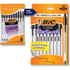 BIC Cristal Xtra Smooth Ballpoint Pen 10-Pack for $1 BIC Cristal Xtra Smooth Ballpoint Pen 10-Pack for $1