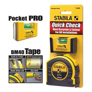 Stabila Inc. Stabila 11927 Pocket Pro Quick Check (11901 Pocket PRO Plus 30327 Tape Measure 27') Level for $33