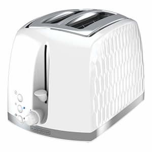 Black + Decker BLACK+DECKER TR1250WD Honeycomb Collection 2-Slice Toaster with Premium Textured Finish, White for $30
