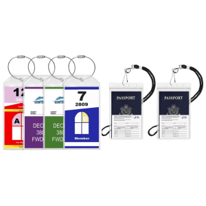 Cruise Luggage Tag w/ Passport and Vaccination Card Holder: 6-Pack for $13, 12-Pack for $20