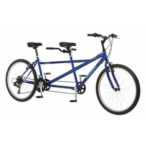 Pacific Design Pacific Dualie Adult Tandem Bike, 26-Inch Wheels, 2-Seater, 21-Speed, Linear Pull Brakes, Blue for $460