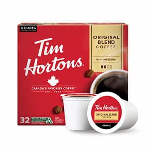 Tim Hortons Original Blend, Medium Roast Coffee, Single-Serve K-Cup Pods Compatible with Keurig for $20