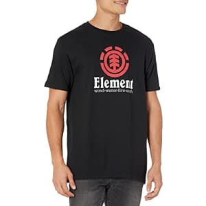 Element Men's Vertical Short Sleeve Tee Shirt, Flint Black, Large for $18