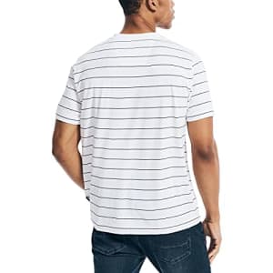 Nautica Men's Navtech Striped T-Shirt, Bright White, Small for $14