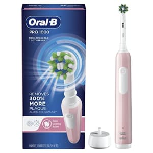 Oral-B Pro 1000 CrossAction Electric Toothbrush, Pink for $45
