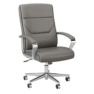 Bush Furniture Bush Business Furniture South Haven High Back Leather Executive Office Chair, Light Gray for $510