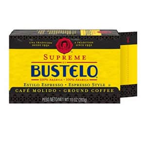 Cafe Bustelo Supreme by Bustelo Espresso Style Dark Roast Ground Coffee Brick, 10 Ounces (Pack of 12) for $60