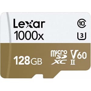 Lexar Professional 1000x microSDXC 128GB UHS-II/U3 (up to 150MB/s Read) with USB 3.0 Reader Flash for $169 Lexar Professional 1000x microSDXC 128GB UHS-II/U3 (up to 150MB/s Read) with USB 3.0 Reader Flash for $169