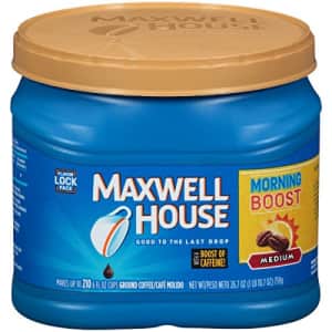 Maxwell House Morning Boost Medium Roast Ground Coffee (26.7 oz Canister) for $21